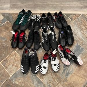 11 pairs of cleats various sizes brands for @gsports95